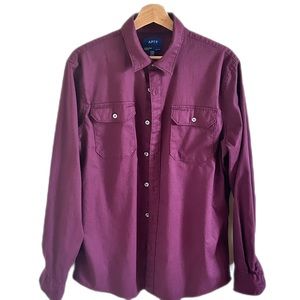 Apt.9 Men’s Button Down Size L Long Sleeve Slim Fit Front Button